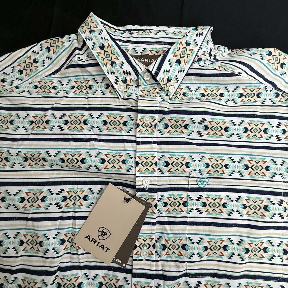 Ariat Long Sleeve Button Down‎ Shirt Aztec Mens XL Southwestern Cowboy